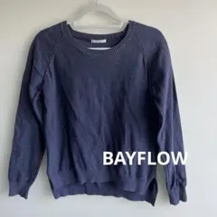 BAYFLOW ネイビー 長袖セーター