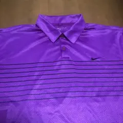 Nike ストライプポロシャツ 紫　ＸＬ