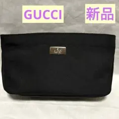 【美品】グッチ　Gucci GGパターン ポーチ ベージュ/ブラック GUCCI グッチ ポーチ 化粧ポーチ レディース メンズ GG