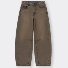 ジーユー バレルレッグジーンズ ブラウン Sサイズ