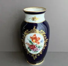 ノリタケ スタジオコレクション 瑠璃金彩花紋 花瓶 ベース - メルカリ