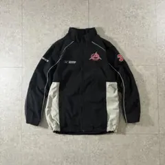 00s NIKE BAUERナイロンジャケット刺繍ロゴドローコード短丈テック