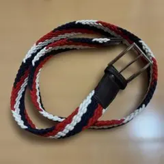 ゴルフ用 メッシュベルト ストレッチ 編み込み トリコロール 約110cm