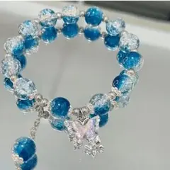 SALE!!新品☆ビーズブレスレット☆ブルーバタフライ