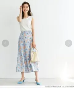 coca タグ付き新品　ニュアンス フラワースカート 花柄　フレアースカート　M