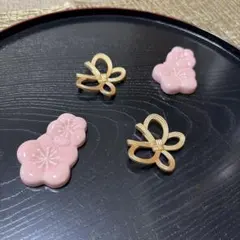 【未使用品】箸置き 4個 おもてなし お祝い　蝶　梅