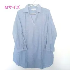CLOSSHI スキッパーシャツ ブルー Mサイズ 長袖のサムネイル