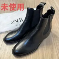 【ZARA】ブラック サイドゴアブーツ 38