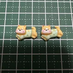 C16.ネイルパーツ デコパーツ 2個 犬 柴犬