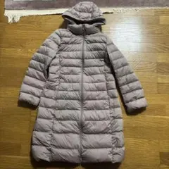 ユニクロ ウルトラライトダウンフーデットコート L ベージュ レディース