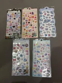 ボンボンドロップシール 5種セット ぷっくり シール まとめ売り