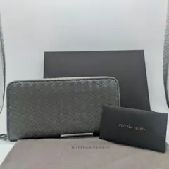 付属品付 Bottega ボッテガ イントレチャート 長財布 ラウンドファスナー