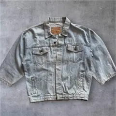 Levi’s デニムジャケット カスタムパッチ 古着 リメイク 短丈 半袖