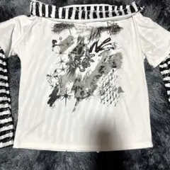 ホワイト グラフィックプリント キャミソール