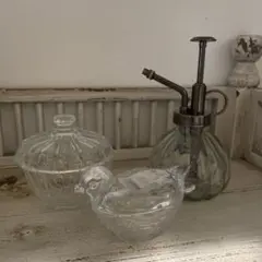 アンティーク風　ガラス雑貨セット
