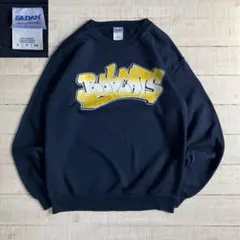 ギルダン イエロー×ホワイト プリント スウェット アメカジ