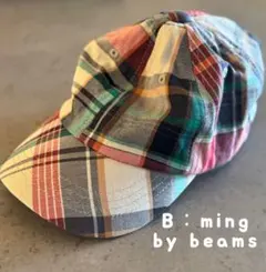 ★B:ming by beams★チェックキャップ 52-55cm