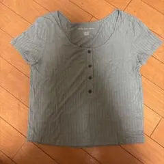 AMERICAN EAGLE リブニット ヘンリーネック Tシャツ XS