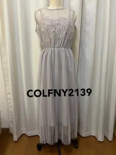 美品　COLFNY2139 レース切り替え プリーツワンピース グレーのサムネイル