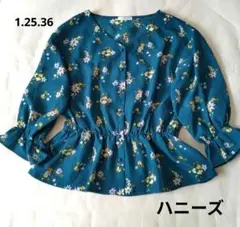 【ハニーズ】Mサイズ　花柄 　ブラウストップス