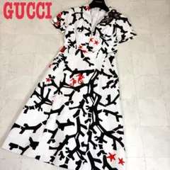 GUCCIグッチ サンゴ タツノオトシゴ Vネックワンピース　激レア　ランウェイのサムネイル
