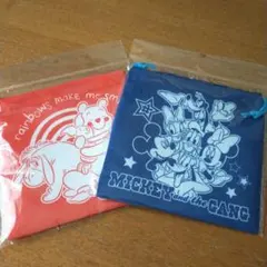 ウィニー・ザ・プーとミッキーのディズニーおしゃれ巾着袋セット