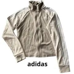 adidas アディダス トラックジャケット ジャージ ベージュ M ショート丈