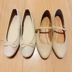 パンプス ホワイト系 2点セット 24.5