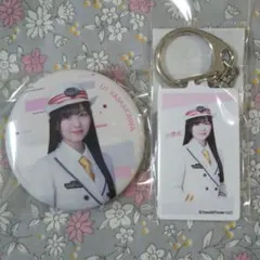櫻坂46★山川宇衣東日本×櫻坂コラボグッズ駅名標風キーホルダー＆缶バッジ