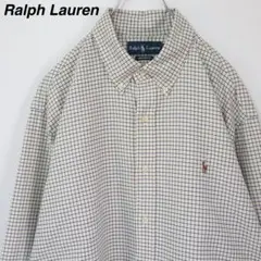【XLサイズ】ラルフローレン BDシャツ チェック柄 刺繍ロゴ パステルカラー