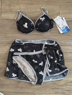 花柄 ブラック セパレート水着 9M