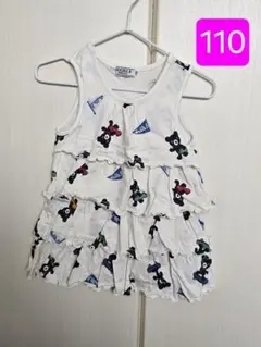 DOUBLE B フリル付きクマ柄タンクトップ