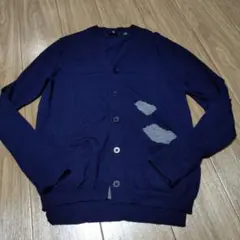 UNIQLO＋J メリノブレンドVネックカーディガン ネイビー 雲 ウール