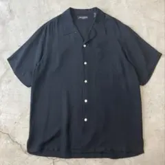 23SS サンリミット キュプラボックス小開襟五分袖シャツ ネイビー
