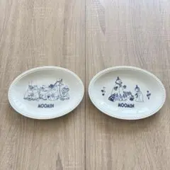 【美品】ムーミン　楕円皿　オーバル　プレート　2枚セット　スナフキン　リトルミィ