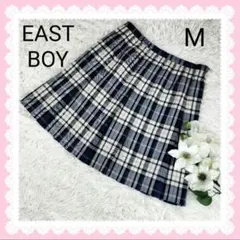 イーストボーイ チェック プリーツ アジャスター 制服 スカート ブルー M