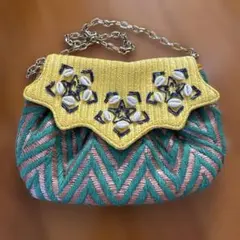 新品未使用　キャセリーニCasselini ショルダーチェーンバッグシェルビーズ