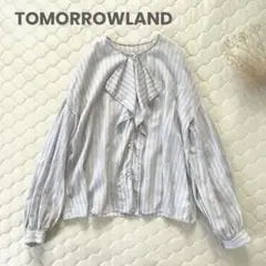【美品】トゥモローランド✴︎マカフィー ソフトストライプフロントドレープブラウス