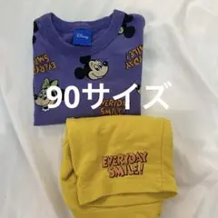 Disney ミッキー ミニー 半袖Tシャツ パープル90サイズ保育園パジャマ