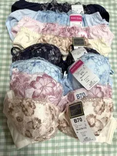 花柄刺繍ブラジャーショーツセット 4セット B70 Mサイズ