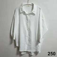 Chez toi バックギャザー オーバーサイズ シャツ ブラウス ホワイト Fのサムネイル