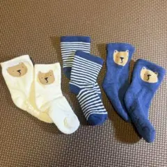 【BabyGAP】ベビーソックス 靴下 3足セット 6-12m くまさん 男の子