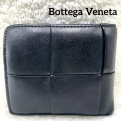 ボッテガヴェネタ 2つ折り 財布 マキシイントレチャート RFID搭載 ブラック