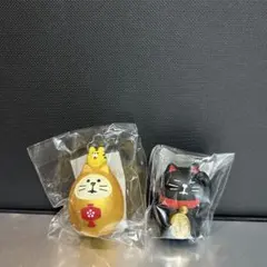 コンコンブル デコレ 開運カラー猫だるま 金•うとうと招き猫