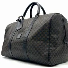 セリーヌ ボストンバッグ 黒マカダム PVCレザー 大容量 ブラック