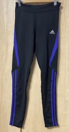 adidas アディダス レギンス スパッツ ランニングブラック×パープル