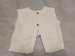 アイボリー ニットカーディガン ボタン付き