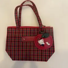 familiar☆ミニミニトート現行品 赤系ファミリアチェック - メルカリ