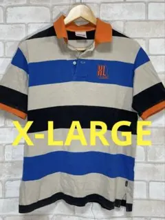【X-LARGE】エクストララージ　ボーダー　半袖ポロシャツのサムネイル