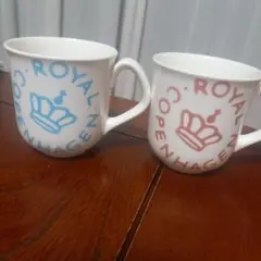 ロイヤルコペンハーゲン　マグカップ　ニューシグネチャー　ブルーとピンク
